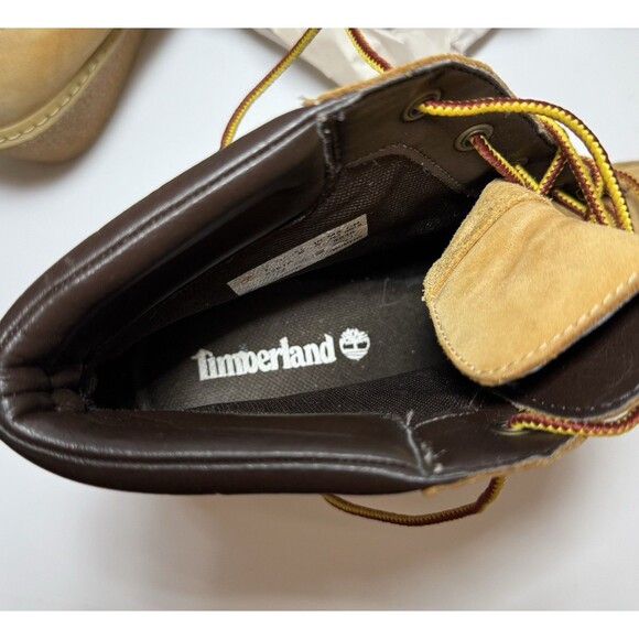 Timberland Women's Amston Wedge High Heel Wheat Suede Leather Boots SIZE 9 - Picture 13 of 16